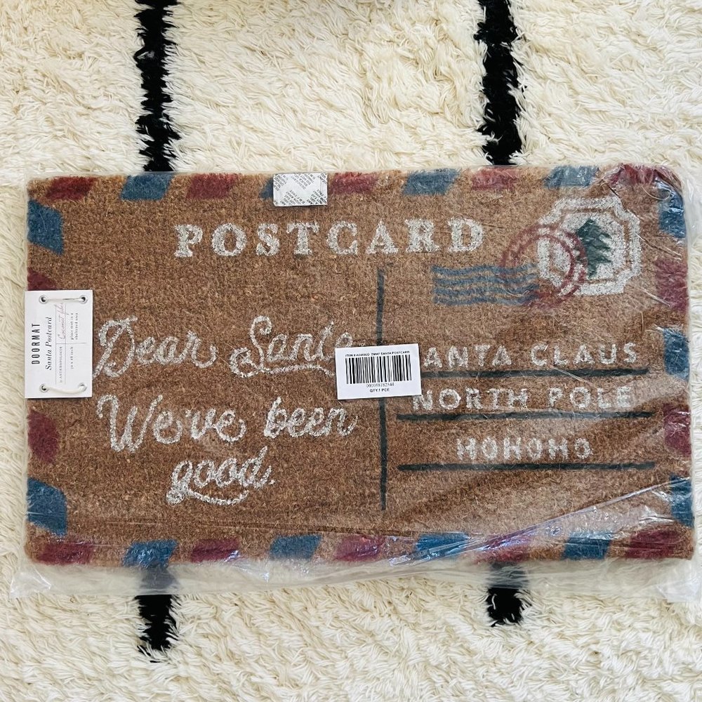 Anthropologie Dear Santa Postcard Door Mat- New With Tags